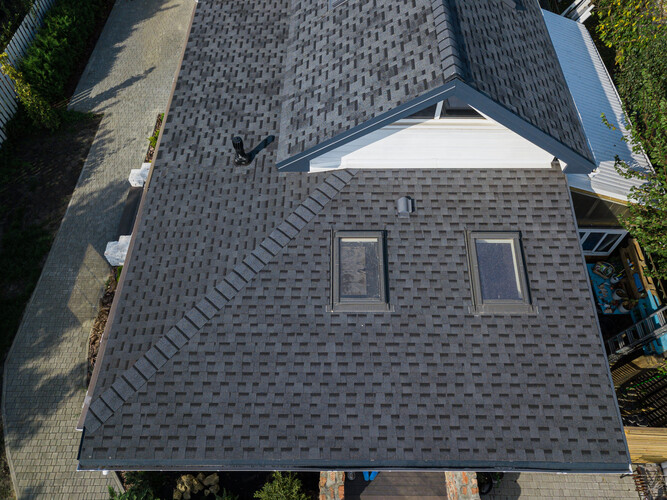 Shingles texture - close up view of asphalt roofing shingles